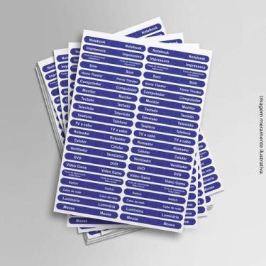 Imagem de Cartela de Etiquetas Identificação de Fios - Presente-Brinde, Azul