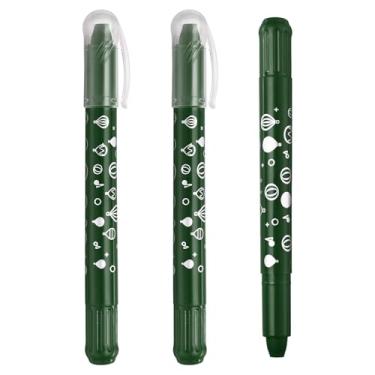 Imagem de PATIKIL Lápis de cera de gel aquarela, 3 peças de giz de cera laváveis para colorir desenhos, verde-oliva