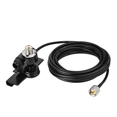 Imagem de Bingfu UHF PL259 macho para UHF SO239 fêmea ângulo direito anteparo montagem RG58 cabo 5 m 16,5 pés para veículo carro SUV caminhão rádio CB rádio Ham rádio amador rádio transmissor móvel, Antenna Lip Mount