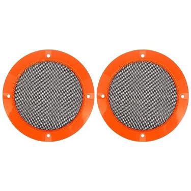 Imagem de X AUTOHAUX 2 pçs 4" Laranja Carro Áudio Speaker Cover Mesh Subwoofer Grill Horn Glossy Guard Protector