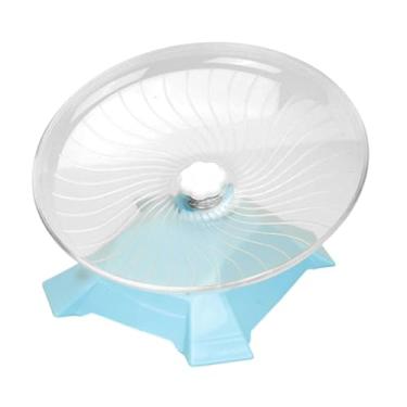 Imagem de Fenteer Roda de corrida para hamster, acessório de gaiola antiderrapante redonda com suporte de rolo, brinquedo silencioso para gerbilos, ratos e pequenos, Azul