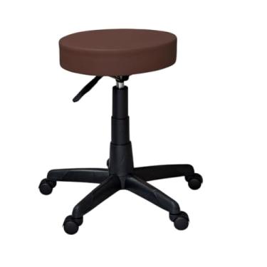Imagem de Cadeira Giratória Mocho, Ajuste de Altura e Rodízios - Ideal para Estética, Manicure, Tatuagem, Odontologia e Uso Doméstico - Marrom