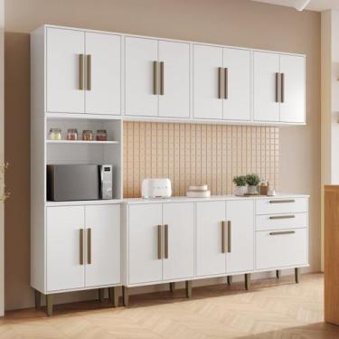 Imagem de Cozinha Completa 5 Peças 15 Portas 2 Gavetas Lorena - Kaiki Móveis