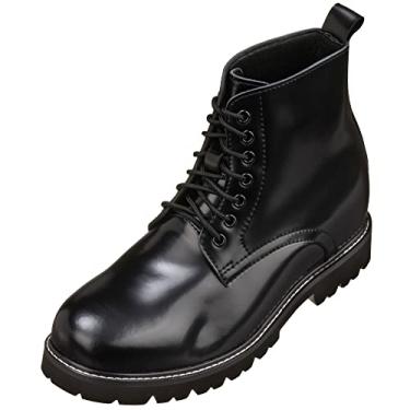 Imagem de CALTO Botas de trabalho masculinas invisíveis que aumentam a altura – Botas de trabalho de couro preto com cadarço – 8,3 polegadas mais altas – K8710 – Tamanho 8 D D (M) EUA