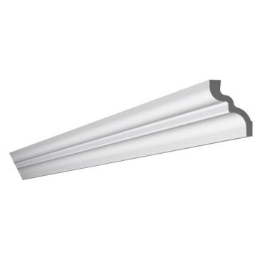 Imagem de Kit Com 30 Barras Moldura De Teto Rodateto De Poliestireno M7 Metro Linear 60m Branco