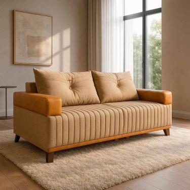 Imagem de Sofá 3 Lugares Leona em Linho Bom Pastor