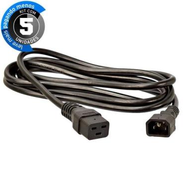 Imagem de Cabos De Força Extensor Iec C19 14Awg, 5 Mt - Kit 5 - Cirilo Cabos