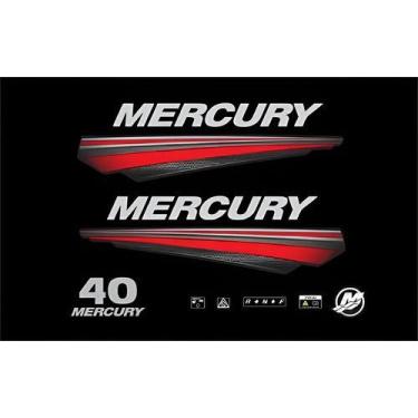 Imagem de Kit Faixa Adesivo Motor Mercury 40 Hp Modelo Novo - SPTS