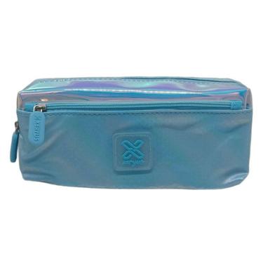 Imagem de Estojo Duplo Azul Modelo 8 Juvenil Escolar Feminino Xeryus