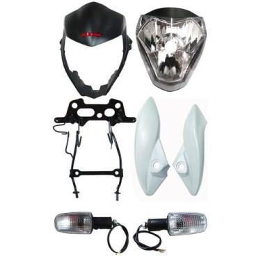 Imagem de Farol Cb 300 Frontal Logo Vermelho + Aranha + Pisca Cristal + Bananinh