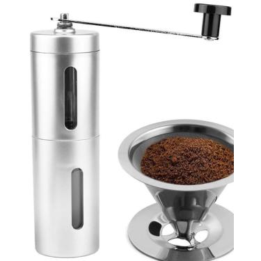Imagem de Kit Moedor de Café e Coador Filtro Inox 102
