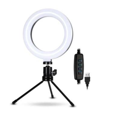 Imagem de Ring Light 6,5 Polegadas com Tripé de Mesa e Suporte para Celular Ilum