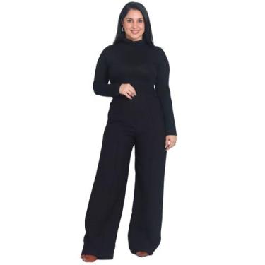 Imagem de Calça Pantalona Feminina de Alfaiataria - Maranne, Preto, P