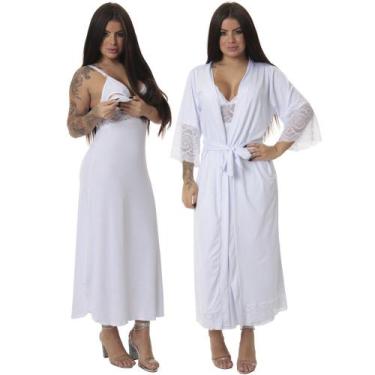 Imagem de Kit de Robe Medusa Longo e Camisola de Amamentação Longa - Biografia d