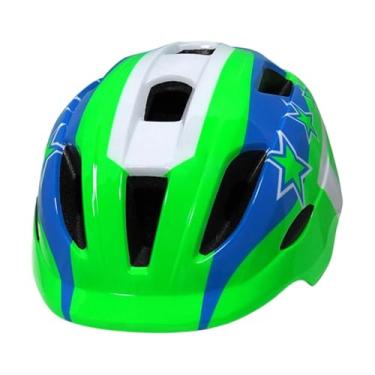 Imagem de simhoa Capacete de bicicleta infantil leve para skate ajustável para patinação, ciclismo, esportes múltiplos e patins, Azul Branco Verde