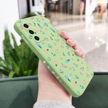 Imagem de Capa de celular com estampa de flores para Huawei P40 P50 P30 P20 Pro Lite Nova 5t Y7A Mate 40 30 20 Pro Lite, capa de silicone líquido, verde claro, para P40 Pro
