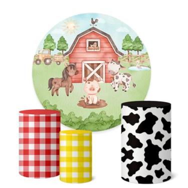 Imagem de Trio Capas Cilindro + Painel Sublimado 1,50m Fazendinha (K1FZD040)