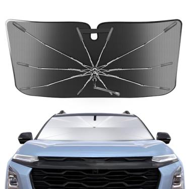 Imagem de Guarda-sol de para-brisa portátil para Chevrolet Equniox Plus 2024, 2 em 1 cristal de gelo durável, compacto, guarda-sol UPF50+ UV proteção contra isolamento térmico para janela frontal acampamento ao