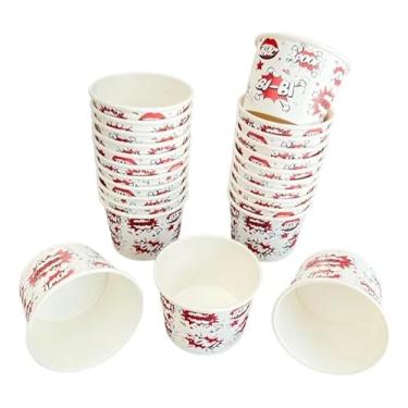 Imagem de Pote de Papel Biodegradável com Tampa 240ml para Alimentos e Sobremesas com Estampa - Palavra (100)