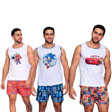 Imagem de Kit 3 Pijamas de Regata Adulto - Boutique da Bibs, Variados