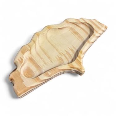 Imagem de Bandeja Porta Objetos Pequena em Forma de Folha Ginkgo Biloba em Madeira Pinus – Multiuso para Jóias, Chaves, Óculos e C