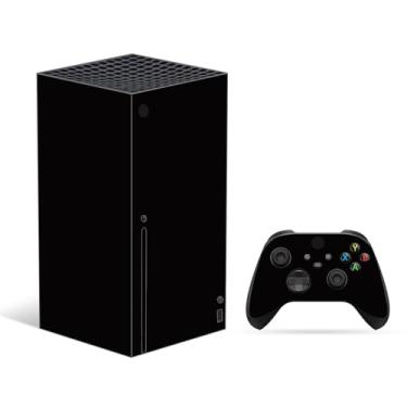 Imagem de Skin Decal Compatible with Xbox Series X, Full Set Vinyl Wrap Black Sticker Cover for Game Console & Controller