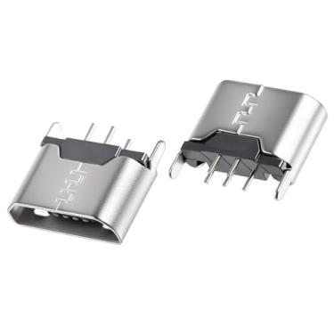 Imagem de FOCMKEAS 10 peças micro USB fêmea conector conector de porta, 5 pinos 180 graus sem borda, conector SMT SMD porta de conector