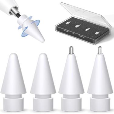 Imagem de Pontas de substituição atualizadas para Apple Pencil – 1ª/2ª geração, controle preciso, pontas de metal, pontas de 0,78 mm mais longas para iPad – sem desgaste (pacote com 4)