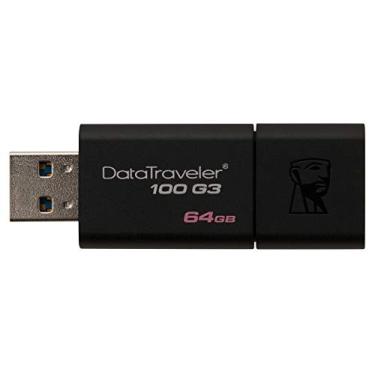 Imagem de Pendrive 64GB USB Kingston DataTraveler 100 Generation 3 DT100G3/64GB Preto