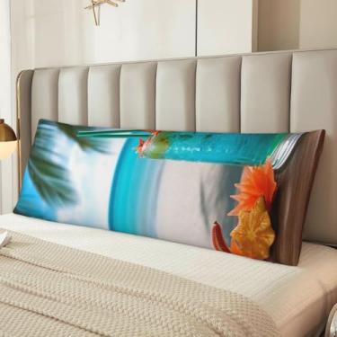 Imagem de Capa de travesseiro tropical para coquetel, microfibra longa, presente para mulheres e homens, fronha de corpo ultra macia e aconchegante com zíper oculto para decoração de casa 51 x 137 cm