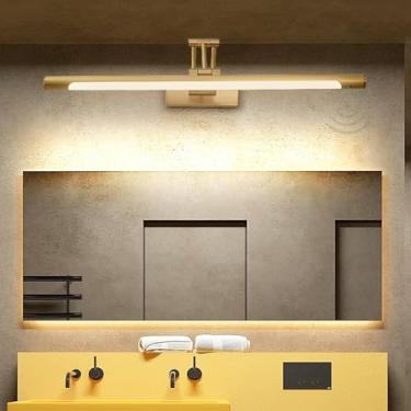 Imagem de Luminária de parede LED para espelho de banheiro, arandelas giratórias de parede com ângulo ajustável com sensor de iluminação espelhada lâmpadas de parede de acrílico modernas para banheiros, luzes