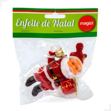 Imagem de Papai Noel de Veludo Vermelho 12,5cm - Decoração Natalina Charmosa Mag