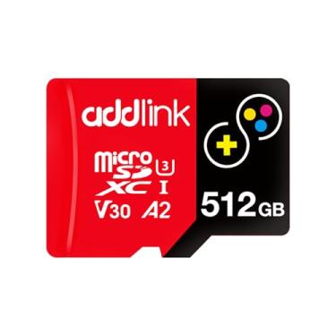 Imagem de addlink Cartão de memória MicroSDXC para jogos TurboPlay de 512 GB, UHS-I, C10, U3, V30, A2, vídeo 4K, até 100/80 MB/s, expansão de armazenamento para Nintendo-Switch 1, Steam Deck, ROG Ally