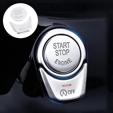 Imagem de LIMBQS Capa Para Interruptor De Botão Start Stop Bmw F10 F11 F12 F13 F15 F16, Adesivos Cromados Freio Mão Série 5 7 X5
