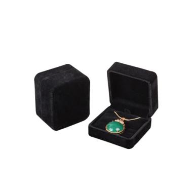 Imagem de uvbws 2 peças de caixa de pulseira de veludo preto - caixa de presente de colar de pulseira - caixa de armazenamento feminina pequena - adequada para casamento, noivado, casamento, aniversário