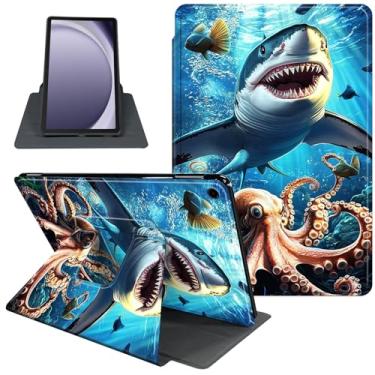 Imagem de Capa para tablet Samsung Galaxy Tab A9+/A9 Plus de 11 polegadas 2023, capa inteligente com suporte giratório de 360 graus para tablet Galaxy Tab A9+ SM-X210/X216/X218, hibernar/despertar automático