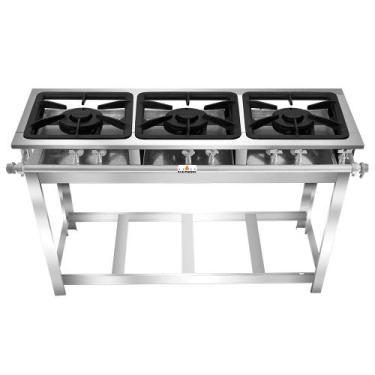 Imagem de Fogão Serv Kenok 3 Bocas Duplas Baixa Pressão FBSE3B.845