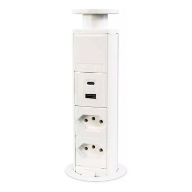 Imagem de Torre Totem 2 Tomadas 1 USB + 1 USB-C Turbo Charger