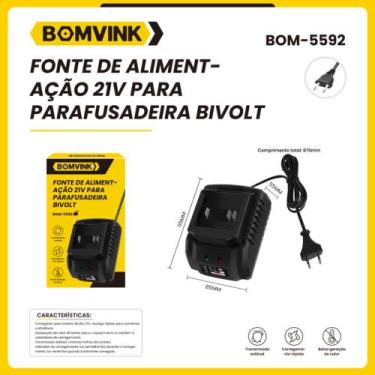 Imagem de Fonte de alimentação 21v p/ parafusadeira bivolt bom- - Bonvik
