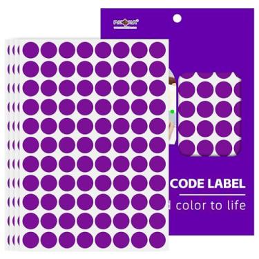 Imagem de PARLAIM Etiquetas adesivas de ponto de código de cor de 9,5 cm, adesivos de círculo roxo, etiqueta de pontos redondos para marcação de escritório em casa, organização, 1320 peças (roxo)