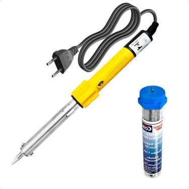 Imagem de Kit Ferro De Soldar 100W 220V Suporte + Tubo Estanho 22g - Startools