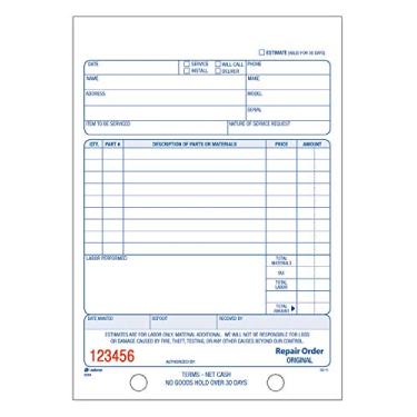 Imagem de Adams Livro de pedidos de reparo, 3 partes sem carbono, branco/branco, 5-9/16 x 8-7/16 polegadas, 50 conjuntos (T5084)