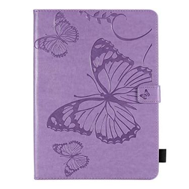 Imagem de Capa fólio para iPad Air 33.0 cm M3 M2/iPad Pro 32.8 cm 6ª 5ª 4ª geração - Techcircle Butterfly Embossed Slim Stand Capa magnética dobrável com compartimentos para cartões, capa protetora TPU macia