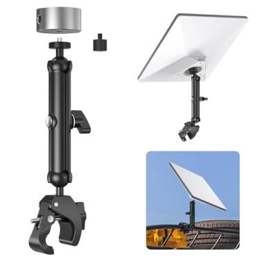 Imagem de Starlink Mini Kit de montagem de braçadeira, mini suporte Starlink de alumínio com adaptador de tubo, rosca de 1/10.2 cm-20 e 3/20.3 cm-16 e suporte ajustável para Starlink Mini 2025, para trailer