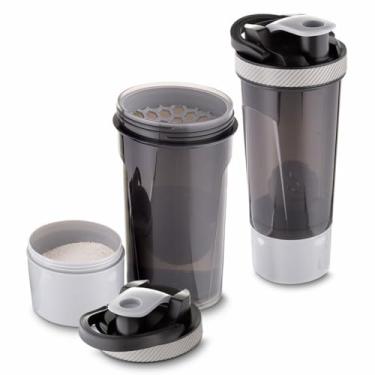 Imagem de Garrafa Shake Gym Coqueteleira 720ML Academia Pré-treino, Misturador de Bebibas e Peneira, Compartimento e Armazenamento Perfeito Shakes De Proteína