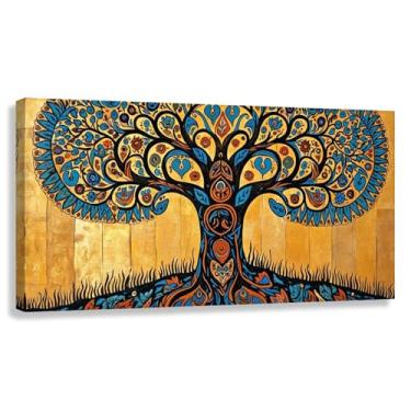 Imagem de Árvore da Vida Arte de Parede Impressão em Tela Harmonia Natureza Decoração Espiritual Fotos Pintura para Sala de Estar Quarto 40x20cmx1