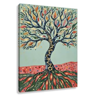 Imagem de Árvore da Vida Arte de Parede Impressão em Tela Decoração Harmonia da Vida Escritório em Casa Quarto 45x60cmx1
