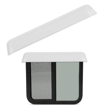 Imagem de Federedevo Protetor de chuva branco para janela RV - Serve para janelas de 45,7-61 cm (65 cm) de largura, acrílico premium, fita 3M, fácil instalação sem perfuração para trailer/campista/van