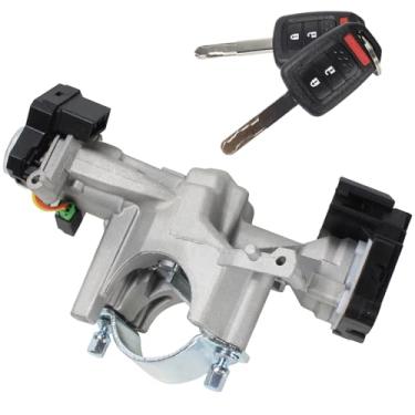 Imagem de Conjunto de carcaça de cilindro de trava de interruptor de ignição com 2 chaves (com chip) 39730-T2A-A0 compatível com Honda Accord 2013-2017 2.0L 2.4L 3.5L, kits de interruptor de ignição substituem