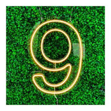 Imagem de Painel Led Neon Número Luminoso 9 Nove 60cm Decoração Festa - letreiro